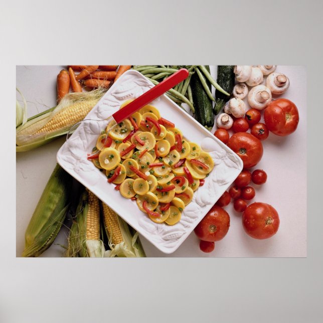 Mixed vegetables, salad plate poster (Front)
