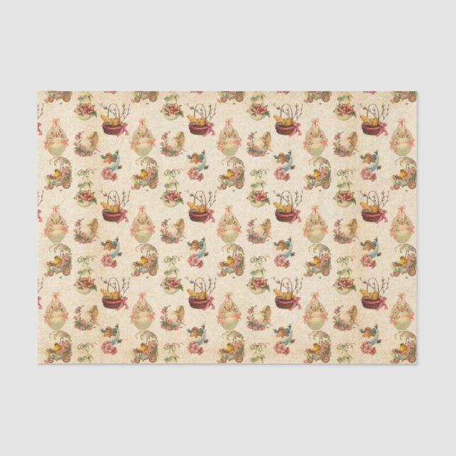 Mixed Vintage Easter Holiday party tiled tissue Paper (Front)