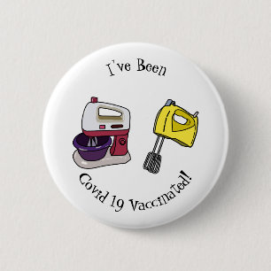 Mixer cartoon illustration  6 cm round badge