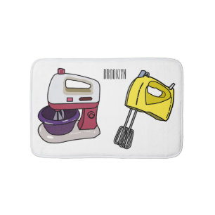 Mixer cartoon illustration bath mat