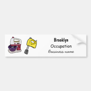 Mixer cartoon illustration bumper sticker