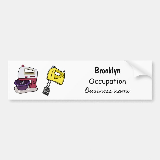 Mixer cartoon illustration  bumper sticker (Front)