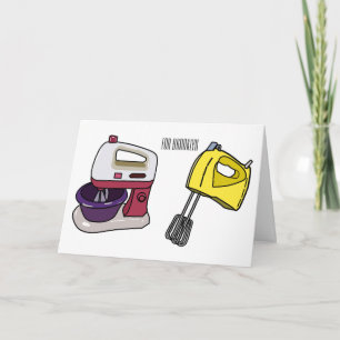 Mixer cartoon illustration card