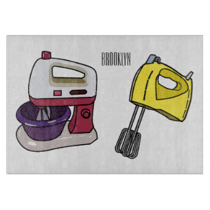 Mixer cartoon illustration  cutting board