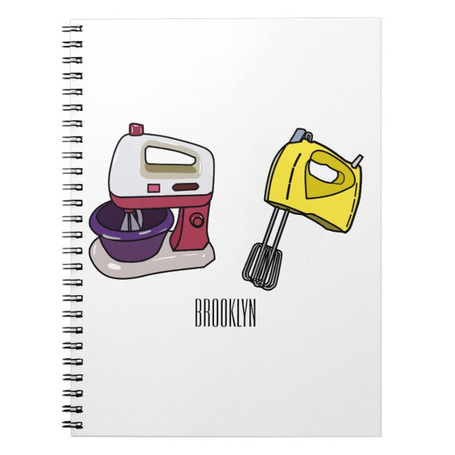 Mixer cartoon illustration  notebook (Front)