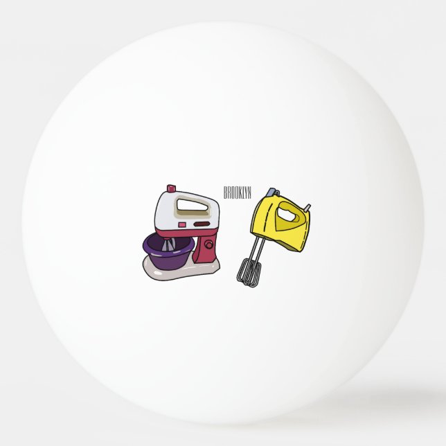 Mixer cartoon illustration  ping pong ball (Front)