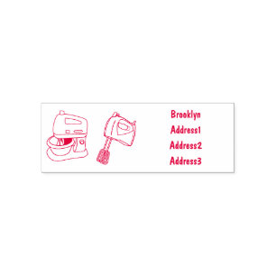 Mixer cartoon illustration self-inking stamp