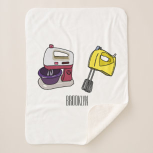 Mixer cartoon illustration sherpa blanket
