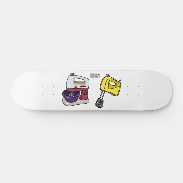 Mixer cartoon illustration  skateboard (Horz)