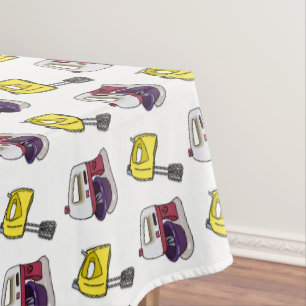 Mixer cartoon illustration  tablecloth