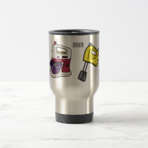 Mixer cartoon illustration  travel mug