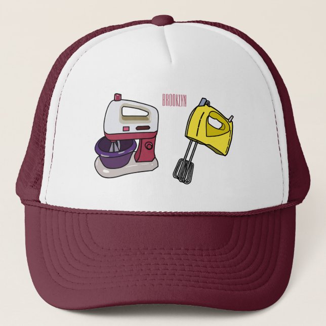 Mixer cartoon illustration  trucker hat (Front)
