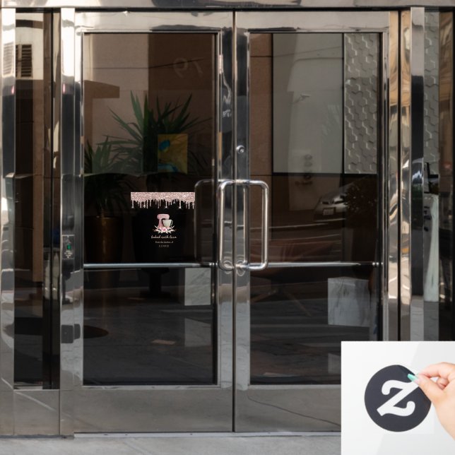 Mixer Flowers Rose Gold Drips Bakery    (Office Door)