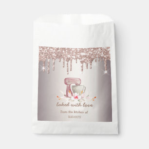 Mixer Flowers Rose Gold Glitter Drips Bakery Favour Bags