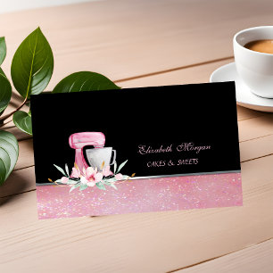Mixer Flowers Sweets Bakery  Business Card