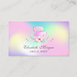 Mixer Flowers Sweets Bakery Holographic Business Card