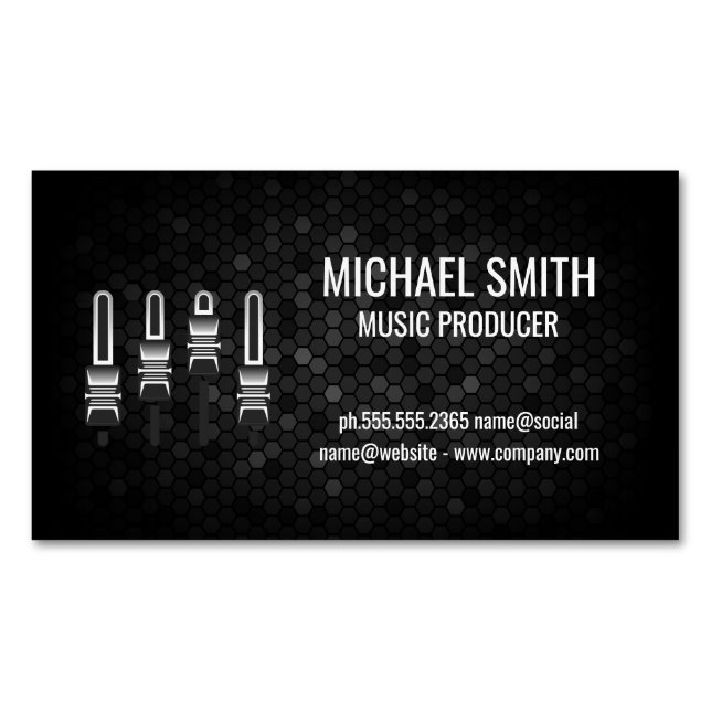 Mixer | Geometric Background Magnetic Business Card (Front)