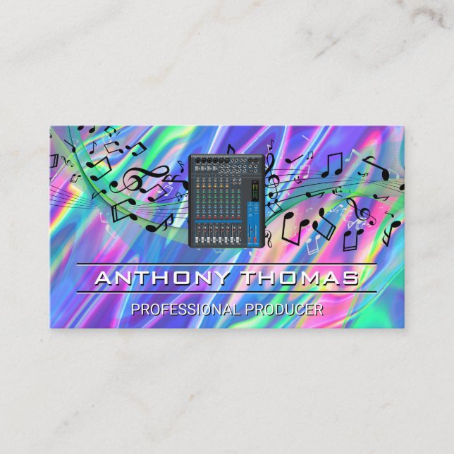 Mixer | Sound Notes Colourful Liquid Background  Business Card (Front)