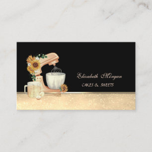 Mixer Sunflowers Bokeh Sweets Bakery Business Card