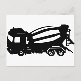 mixer truck postcard