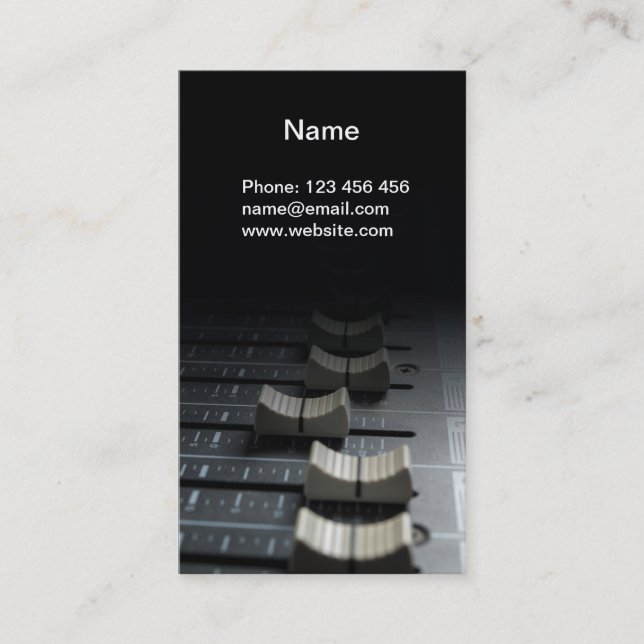 Mixing desk faders business card (Front)