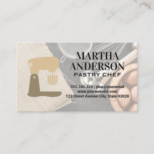 Mixing Machine Baking Ingredients and Tools Business Card