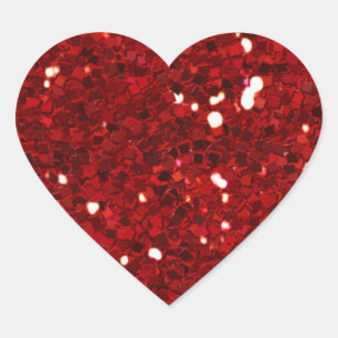 MIXMATCH CANDYAPPLE RED WHITE GLITTER BACKGROUND T HEART STICKER
