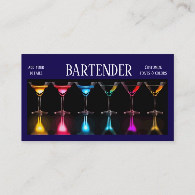 Mixologist bartender cocktail business cards (Front)