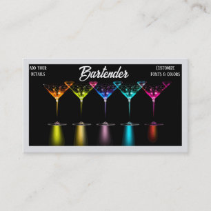 Mixologist bartender cocktail business cards