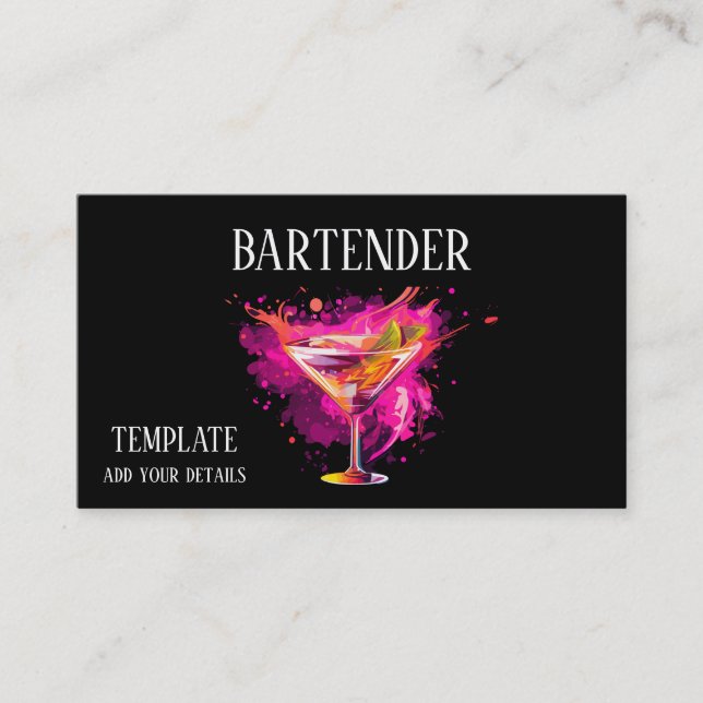 Mixologist bartender cocktail business cards (Front)