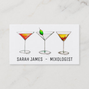 Mixologist Bartender Cocktail Cosmo Martini Drinks Business Card