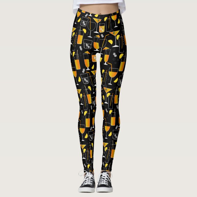 Mixologist bartender cocktails and drinks  leggings (Front)