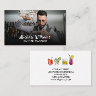 Mixologist Bartender Making a Cocktail Business Card