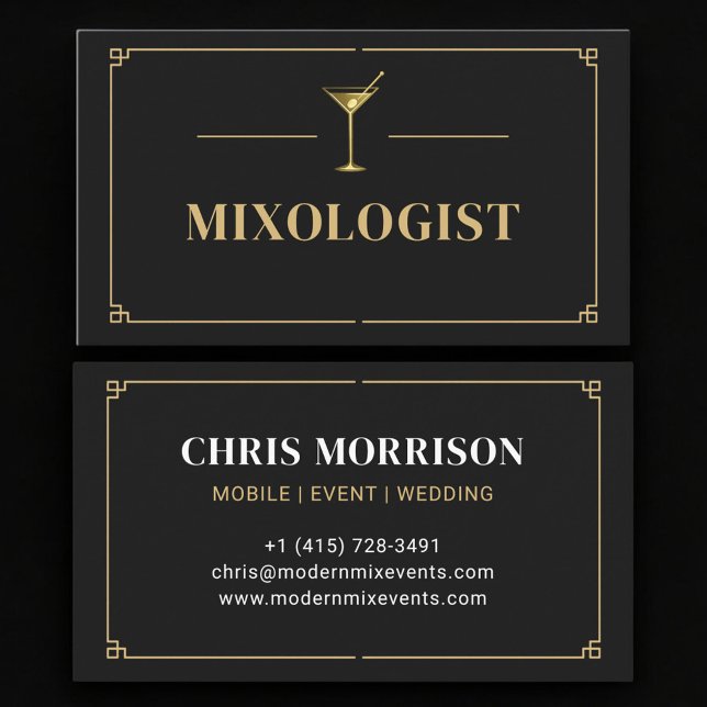 Mixologist Professional Business Card (Creator Uploaded)
