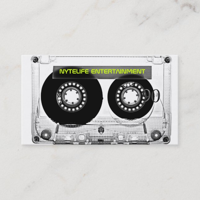 Mixtape 80s Retro Clear Cassette Business Cards (Front)