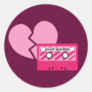 MixTape Heartbreak Classic Round Sticker