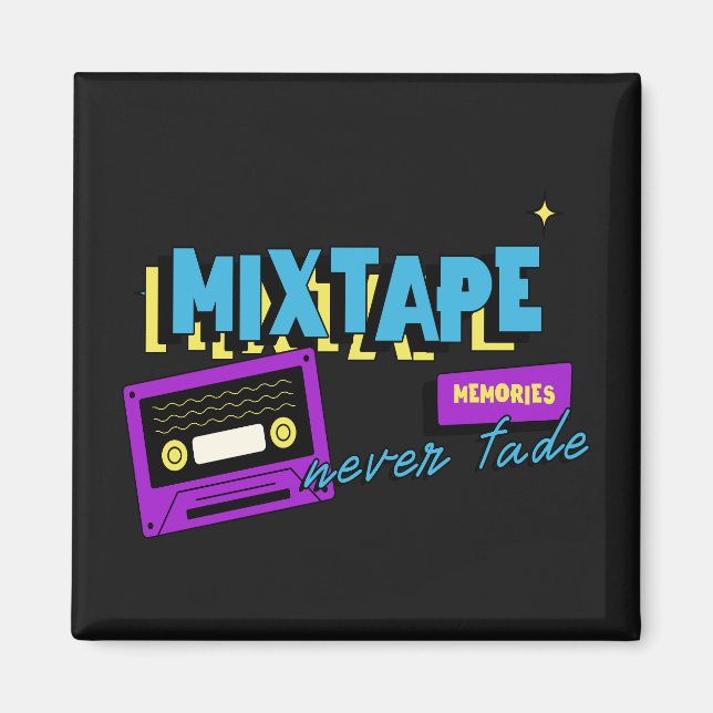 Mixtape Memories Retro Cassette Nostalgia Magnet (Front)