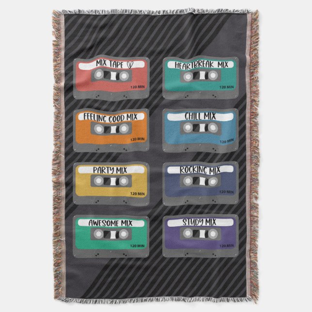 Mixtape Throw Blanket (Front Vertical)