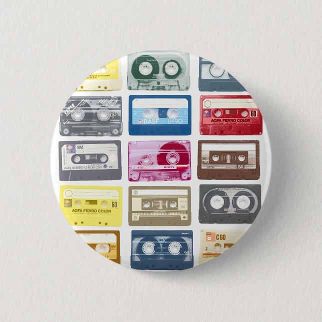 Mixtapes Graphic 6 Cm Round Badge (Front)