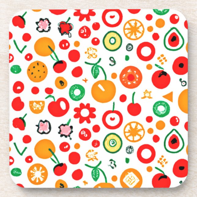 Mixtures of Fruit Patterns. Buy Now Coaster (Front)
