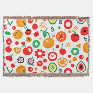 Mixtures of Fruit Patterns. Buy Now Throw Blanket