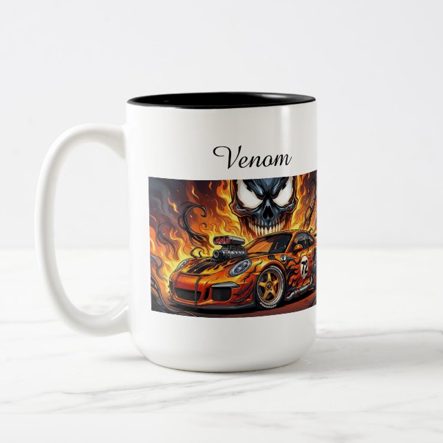 Mixtuure between venom an porsche gt3 Two-Tone coffee mug (Left)
