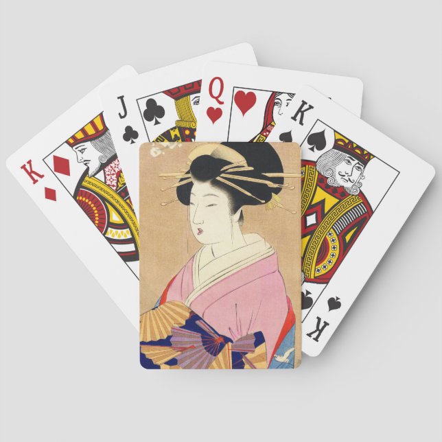 Miyagawa Shuntei Oiran japanese ukiyo-e art Playing Cards (Back)