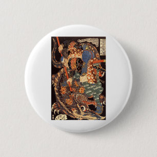 Miyamoto Musashi Ink Painting 6 Cm Round Badge