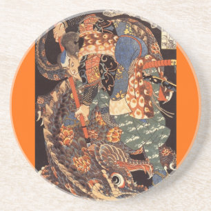 Miyamoto Musashi Painting c. 1800's Coaster