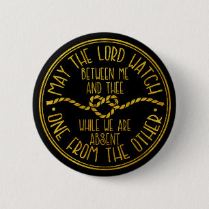 Mizpah Modern Rope Heart Black/Gold Button