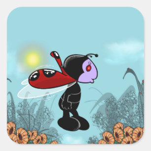 Mizz Ladybug  Square Sticker