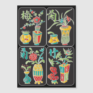 MJ Flowers/Seasons Flat Magnet
