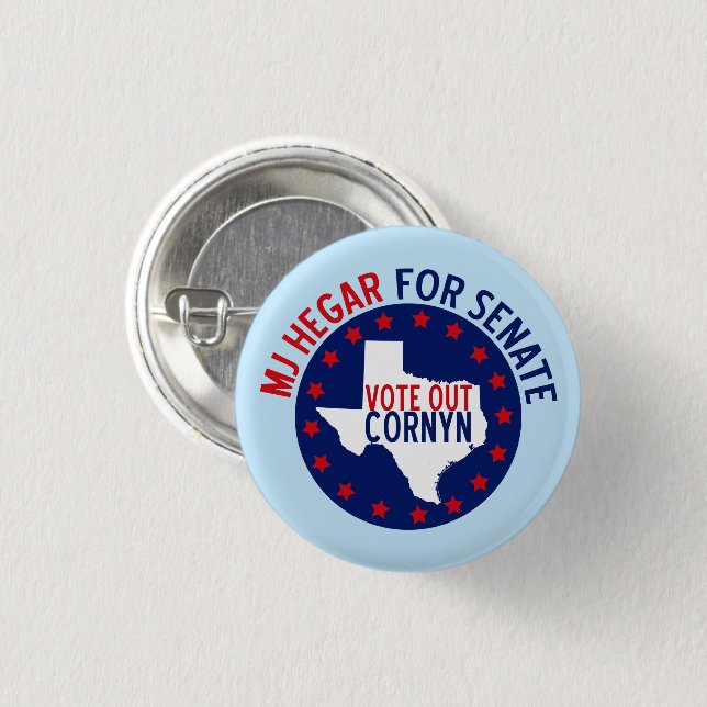 MJ Hegar for Senate 3 Cm Round Badge (Front & Back)
