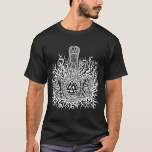 Mjolnir-Valknut White T-Shirt